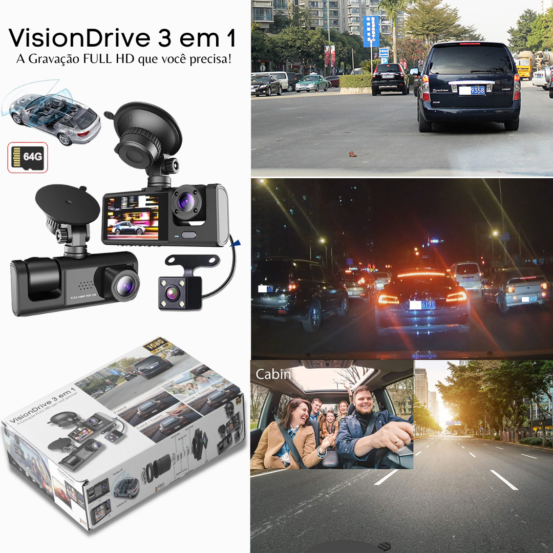 VisionDrive 3 em 1 - A Gravação FULL HD que Você Precisa