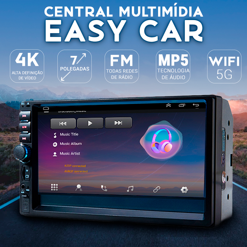 Central Multimídia Universal 7 Polegadas  Gps  Bluetooth